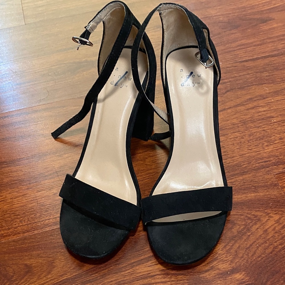 a new day Black Strappy Heels